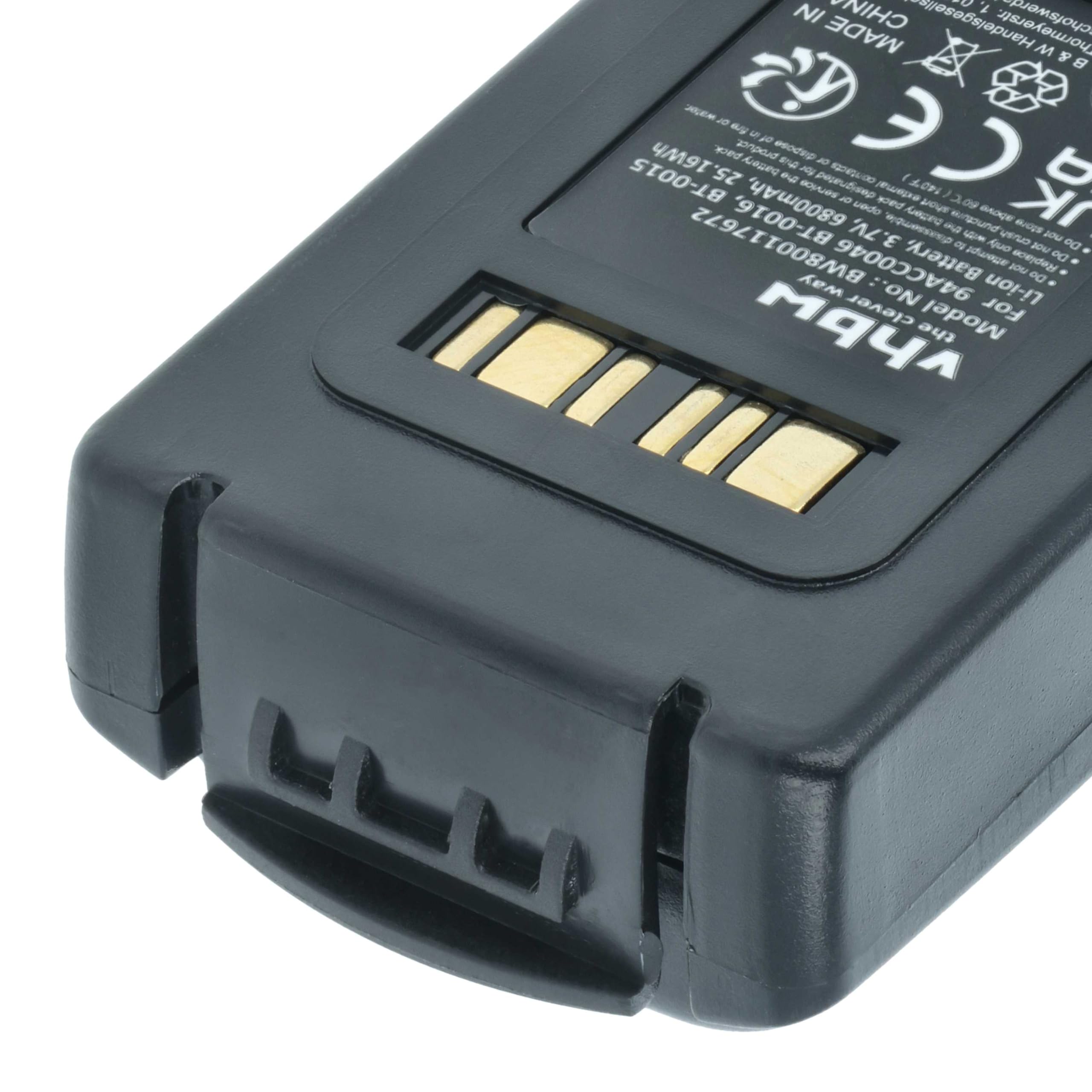 vhbw Akku Ersatz für Datalogic BT-0015 | BT-0016, 94ACC0046, 94ACC0048 für Barcodescanner POS (6800 mAh, 3,7 V, Li-Ion)