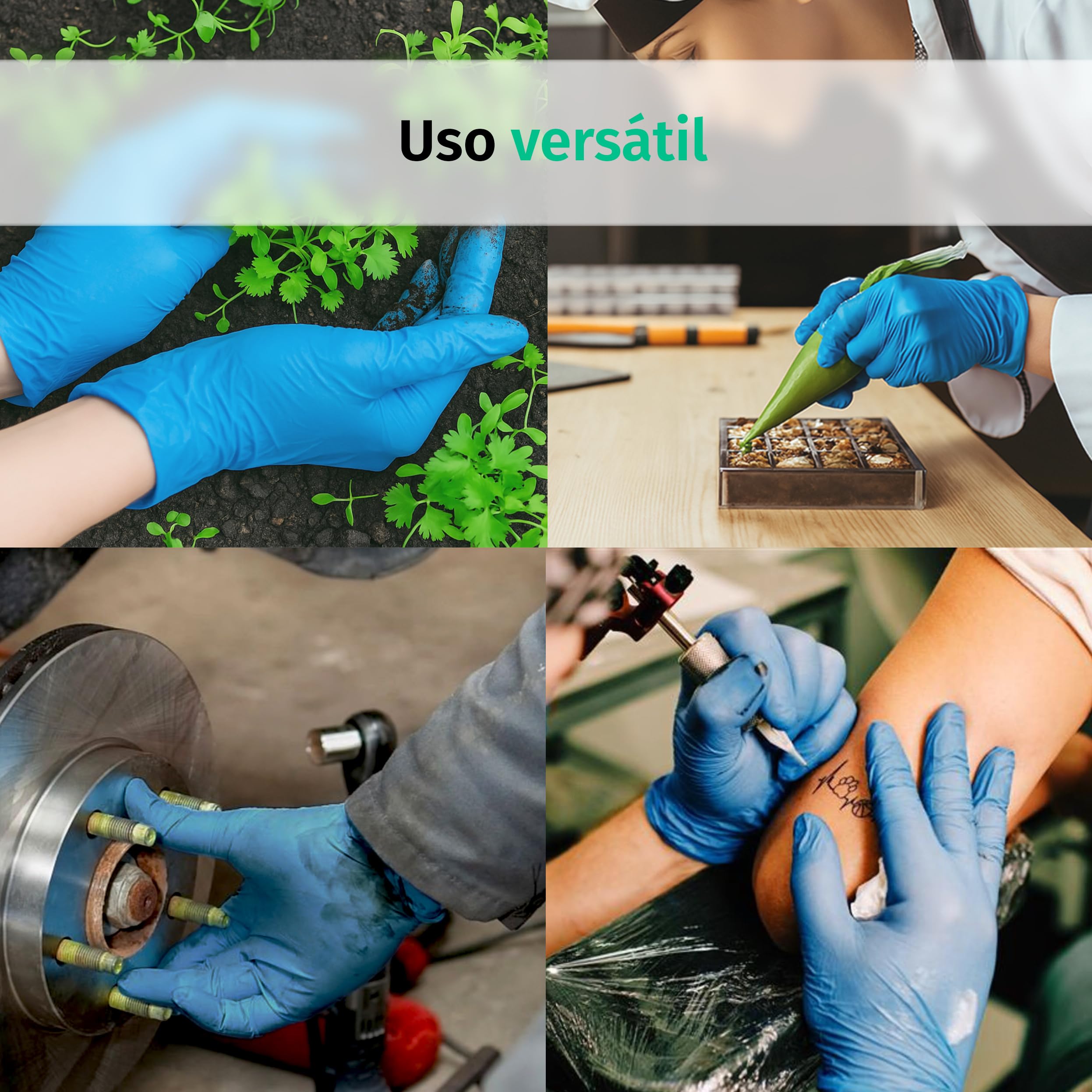SF Guantes de nitrilo S azules – 1000 (10x100) unidades, guantes desechables sin polvo, sin látex, médicos y de examen, aptos para cocina, limpieza, cosmética y uso doméstico