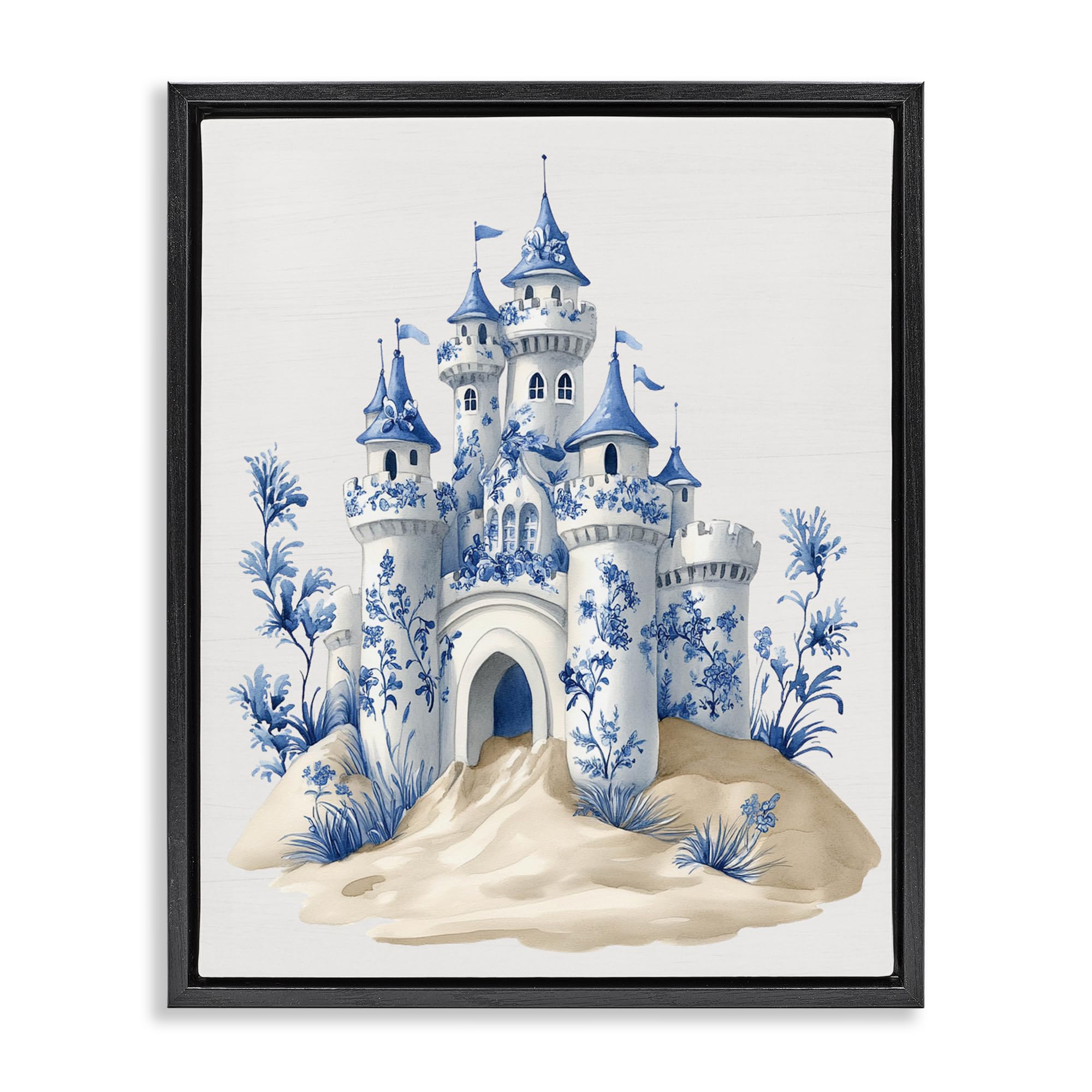 'Funky Toile Castle'| Floating Frame Canvas Art