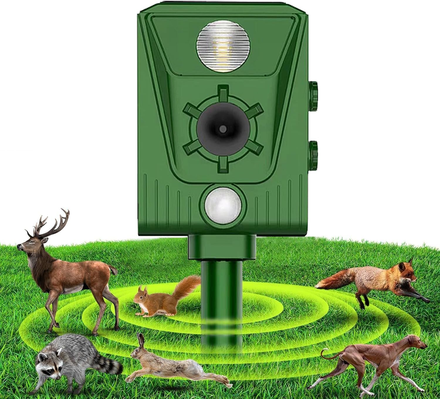 Ahuyentador ultrasónico para Gatos 2024, repele Animales de Exterior como Gatos, Ratas, Perros, pájaros, Zorros, ahuyentador ultrasónico Solar para Gatos, ahuyentador Exterior par