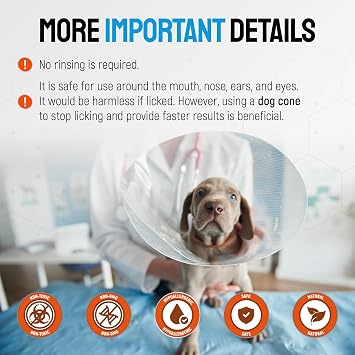 SILVER GRADE Dog Wound Spray Helps with Hot Spots, Irritations, Bites, Burns, Rashes, Itch, Scratching Better Use with a Dog Cone to Stop Licking Safe for Large and Small Breeds 4 oz
