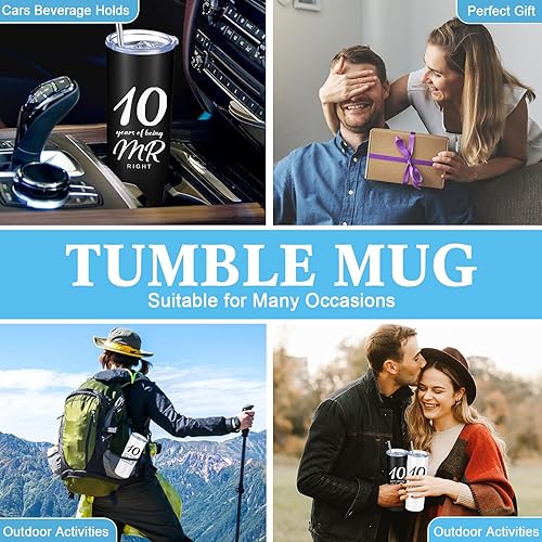 Miniatura 5 de Cunhill Juego de 2 tazas de café de aniversario de boda con tapa para abuelos y padres (10 recto)