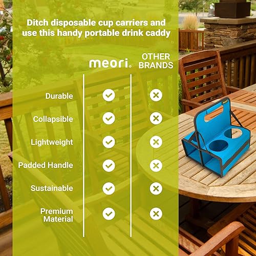 Miniatura 8 de meori Portabebidas reutilizable para 4 tazas, portador de tazas para llevar, plegable, portador de café con asa para vino, cócteles, organizador
