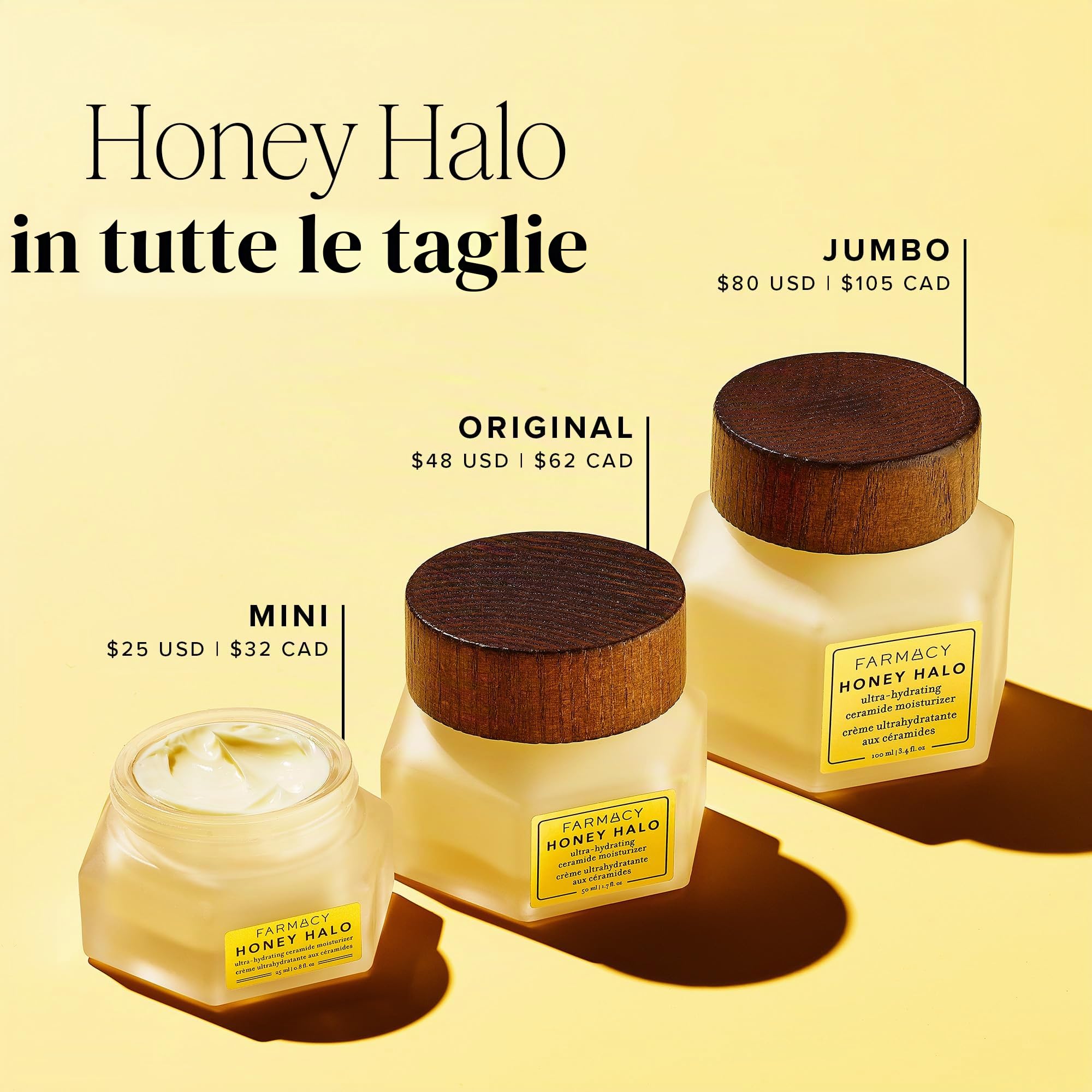Farmacy Honey Halo Ceramide Face Moisturizer Cream - Lozione viso idratante per pelle secca (1,7 once)
