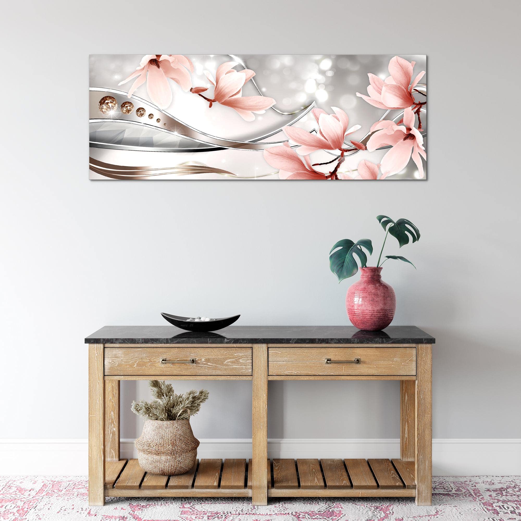 Carta da parati fiori moderni grigio chiaro scuro camera letto living