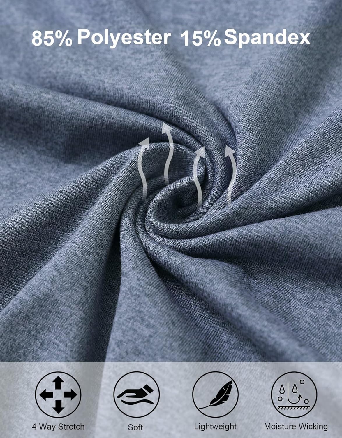 MICHEL ROUEN Mens Golf Shirts with Collard Dry fit Performance Heather Casual Activewear Long Sleeve Golf Polo Shirts for Men