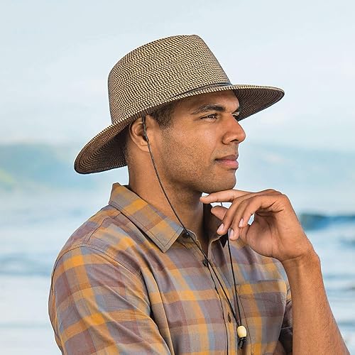 Miniatura 5 de Wallaroo Hat Company Logan Fedora para hombre - Protección solar UPF 50+, ala ancha, plegable, correa de barbilla y tamaño ajustable