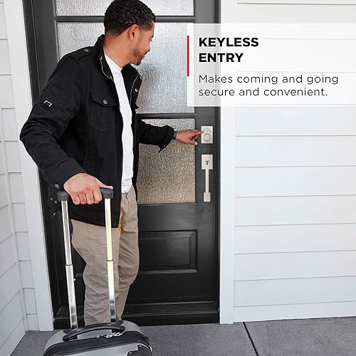 Miniatura 3 de Kwikset Powerbolt 240 - Cerradura electrónica contemporánea de 5 botones de níquel satinado, con cómoda entrada sin llave, códigos de usuario