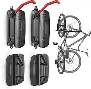 monTEK Swivel Bike Wall Mount – 2 Pack Garage Bike Hanger & Space-Saving Vertical Bike Rack for Garage & Apartment, Sturdy Bike Storage Hook Holds 66 lbs, Easy Installation & Scratch-Proof Design