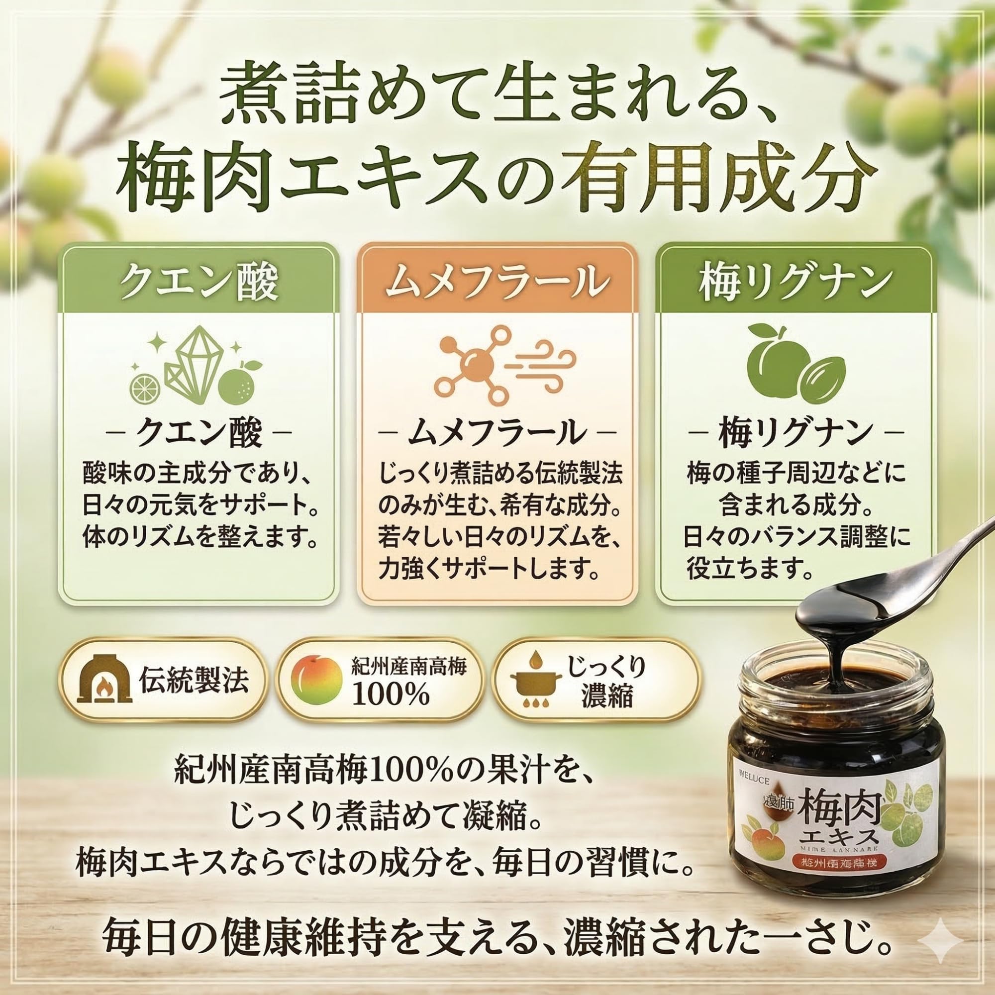Amazon.co.jp: 濃縮の極み 梅肉エキス｜紀州産南高梅100％｜無添加