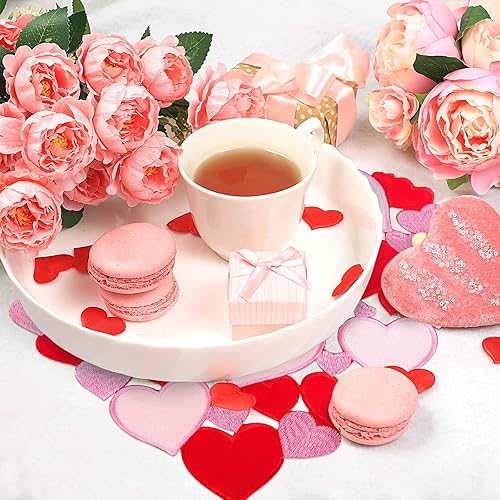 Miniatura 7 de 6 manteles individuales bordados para el día de San Valentín, diseño de corazón para el día de San Valentín, para el día más dulce, boda, San