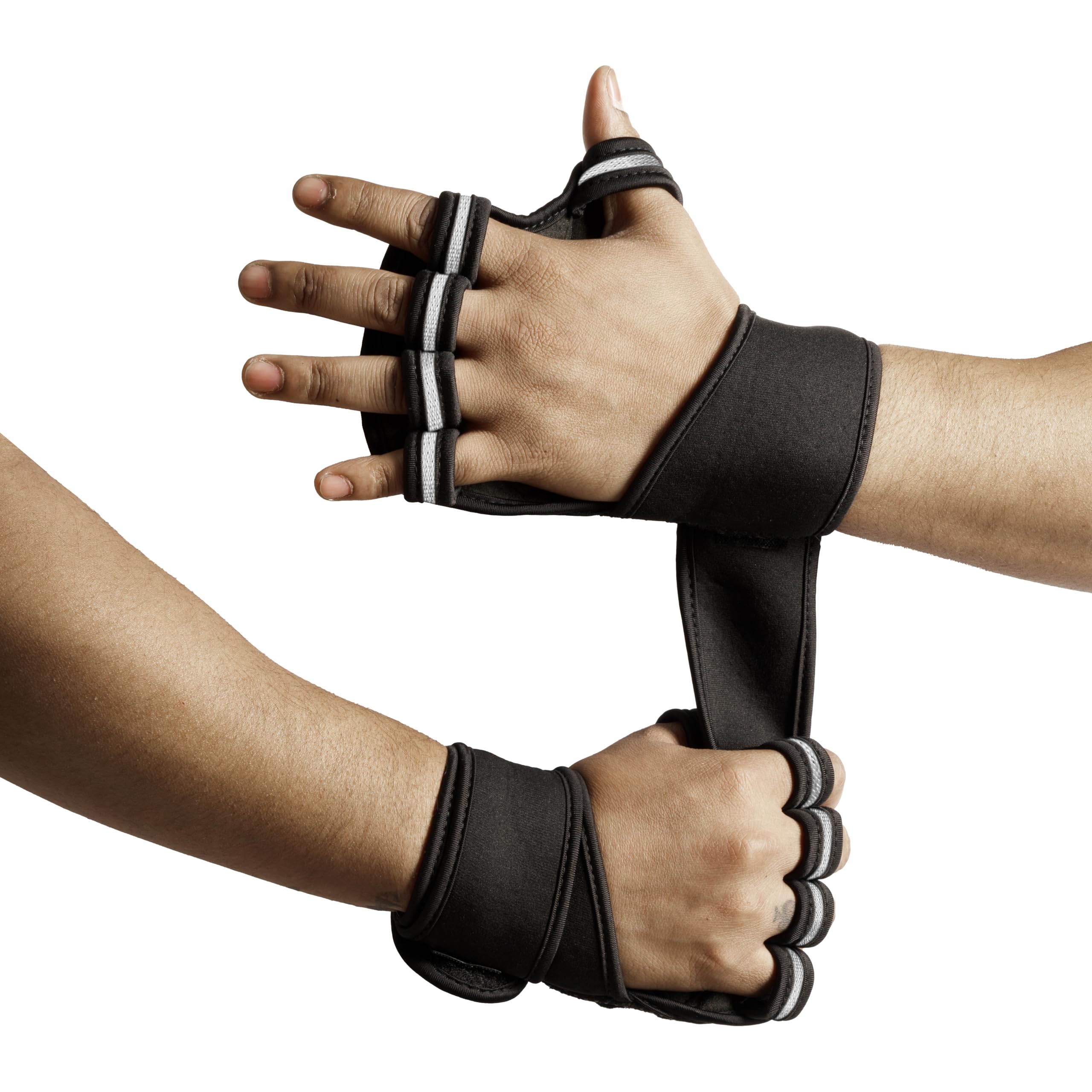 BADOWL Gym Gloves for Men & Women with Wrist Support Accessories for Training & Exercise | Gym Gloves Men Workout, Sport Glove & Fitness Gloves (White & Black-XL)-image-10