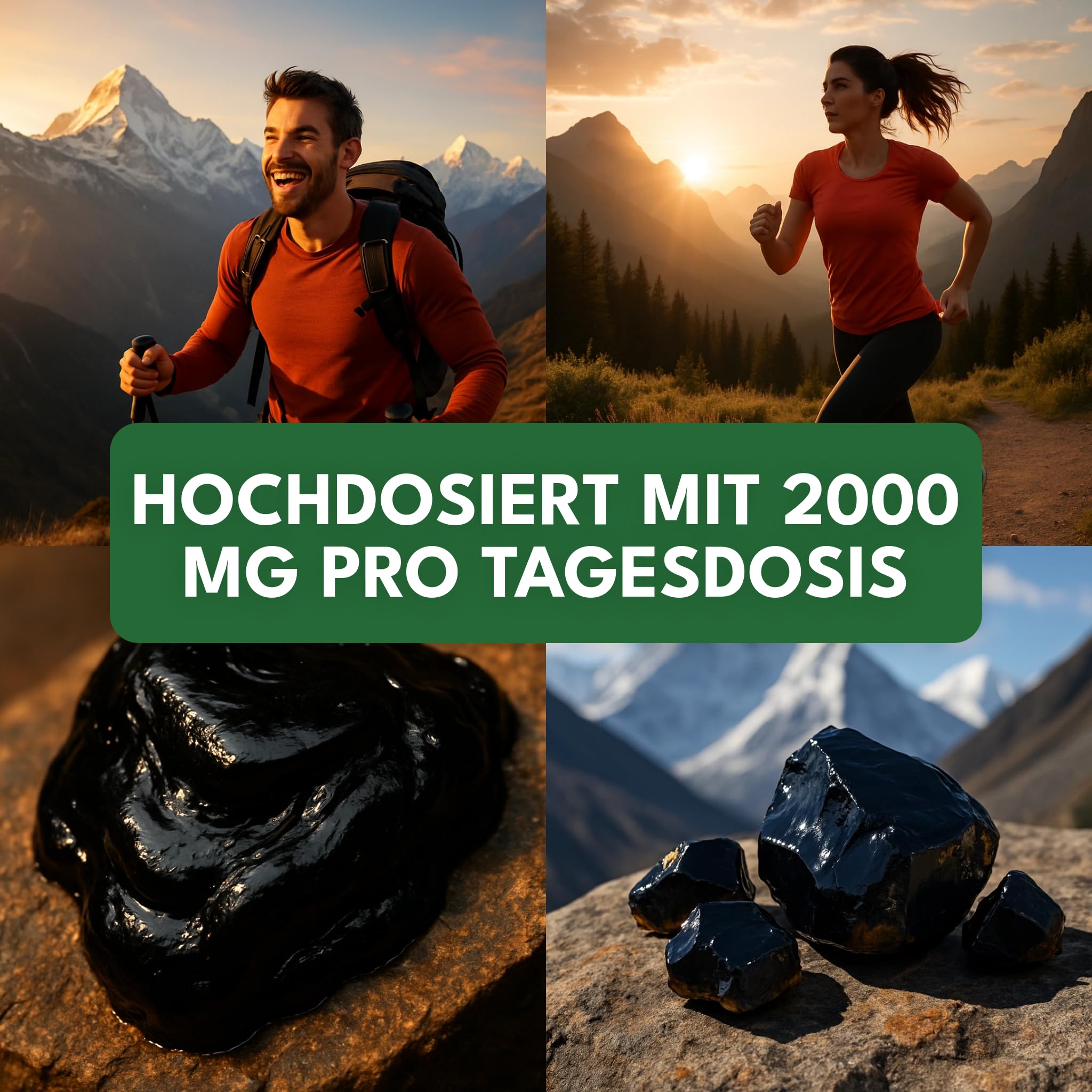 Green Naturals Shilajit – Hochdosiert: 2.000 mg Extrakt – 180 Kapseln | 20:1 pro Tagesdosis · Entspricht 40.000 mg · 50 % Fulvinsäure · 12 % Huminsäure · 3-Monatsvorrat