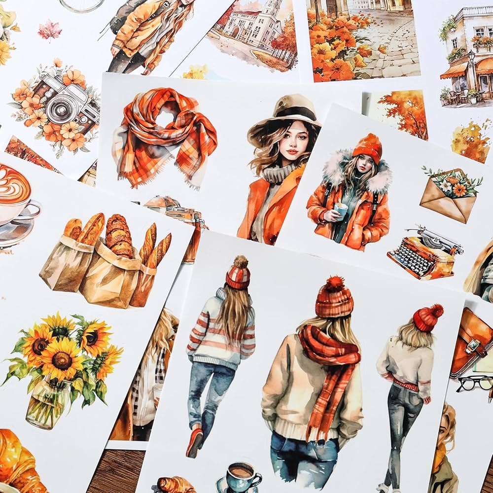 Amazon.com: Auguro Scrapbook Stickers Book - 200 Pre-Cut