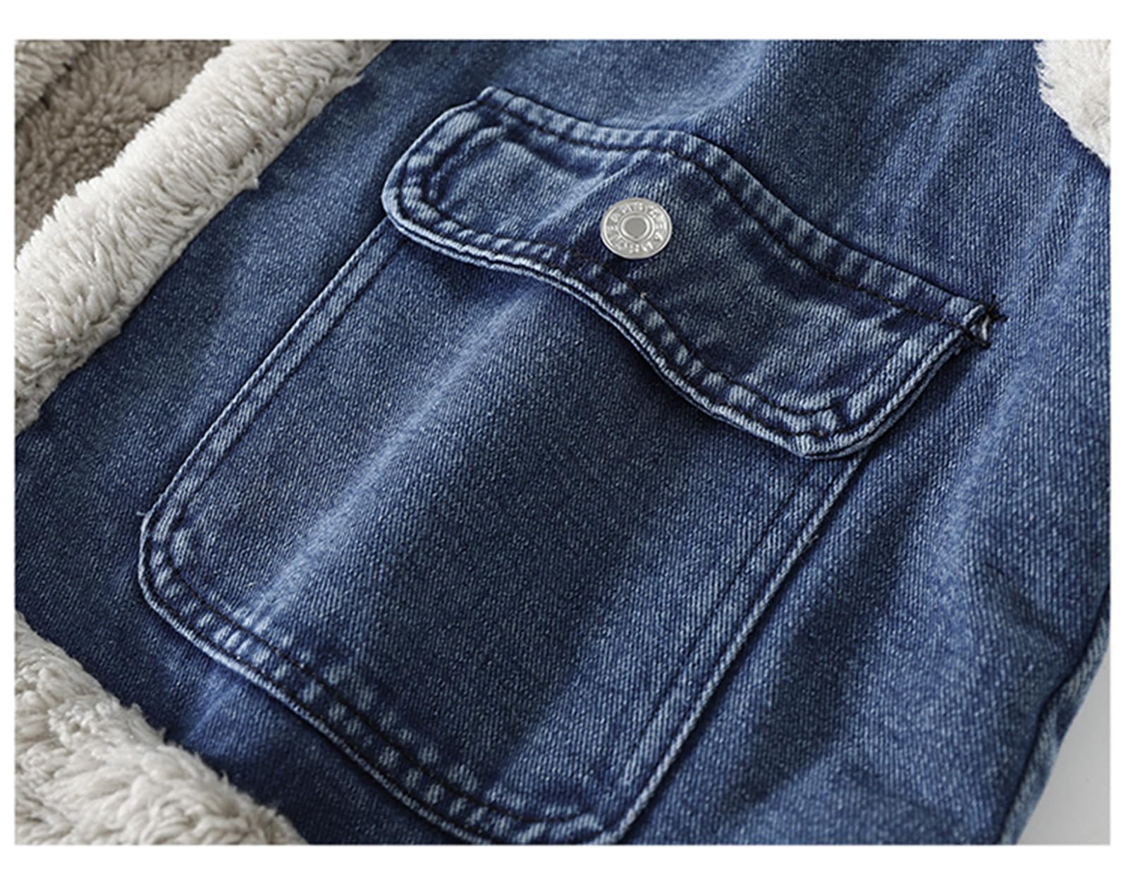 Damska kamizelka denim Sherpa na zimę, ocieplana polarową podszewką, bezrękawnik jeansowy na przód, kamizelka