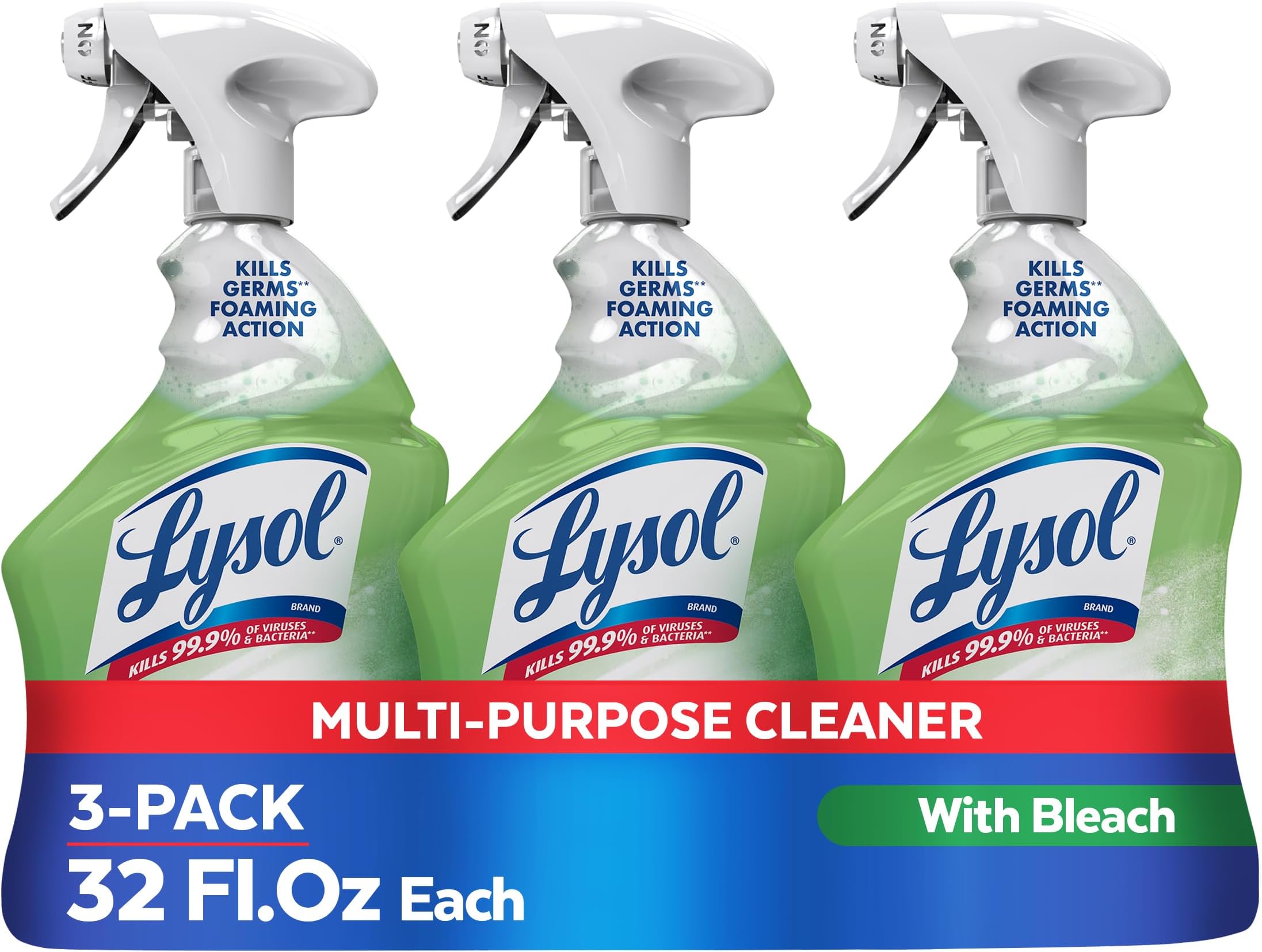 Multi-Purpose Cleaner Sanitizing and Disinfecting Spray with Bleach,All Purpose Cleaning Spray for Bathrooms and Kitchens,32oz,(Pack of 3)