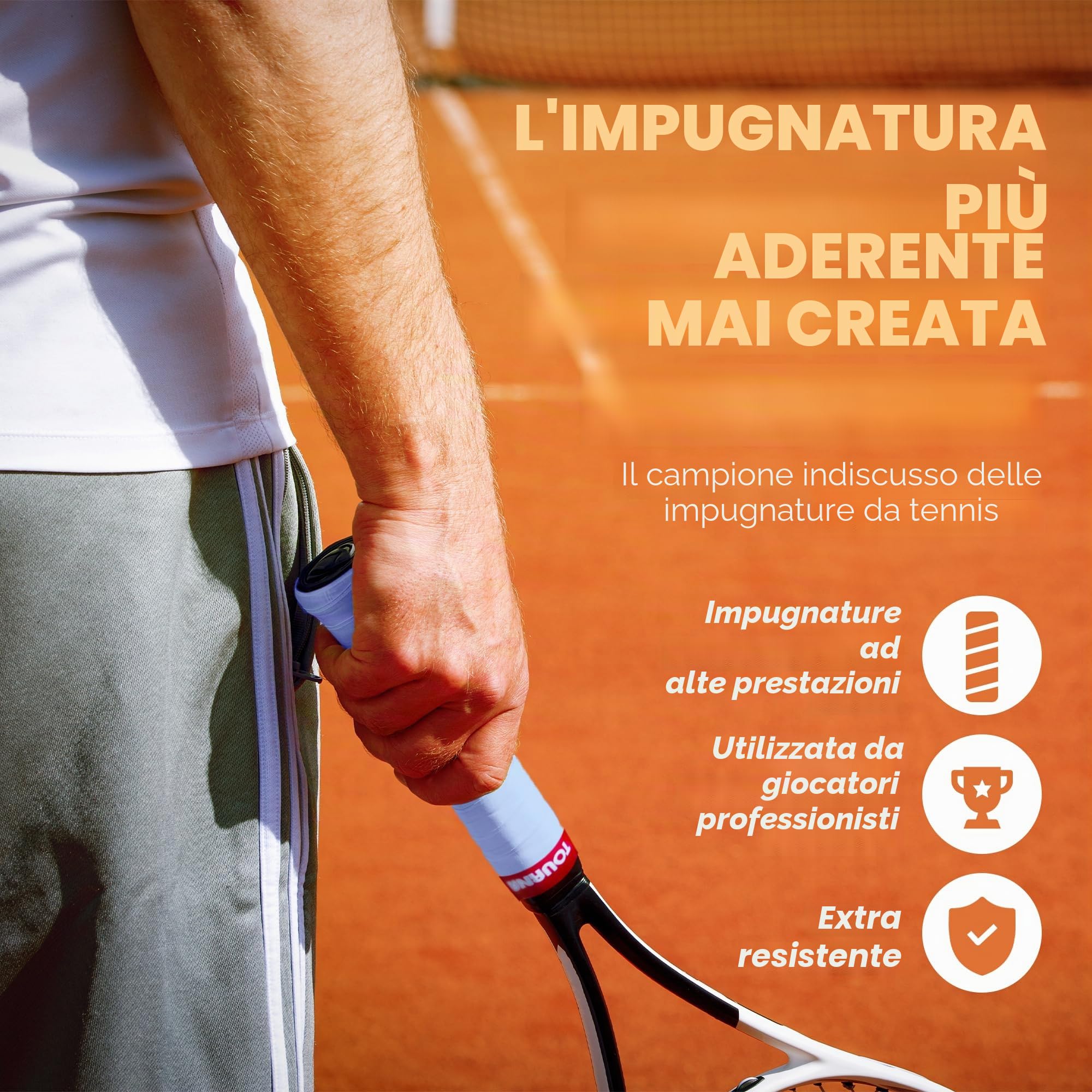 Tourna Mega TAC Grip - 10 rotoli di nastro per le mani (grip) da tennis