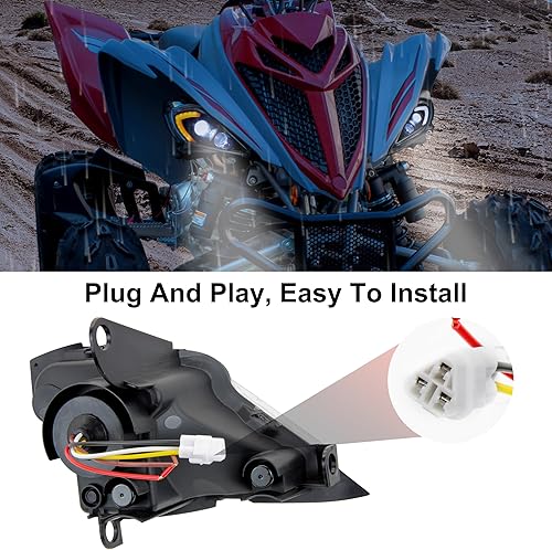 Miniatura 4 de KATIMOTO Conjunto de faros delanteros LED con luz alta y baja DRL intermitente para Yamaha YFZ 450 YFZ450R YFZ450X Wolverine 450 350 Raptor 250 350