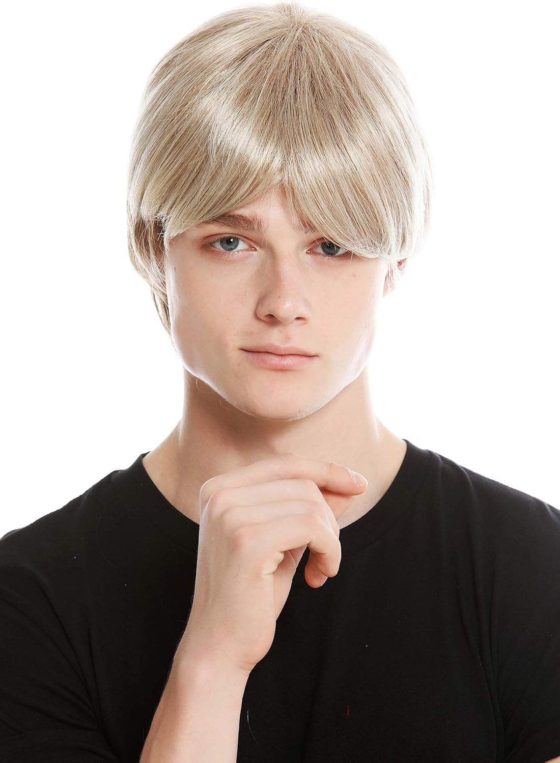 WIG ME UP - TYL-019-MT-16H613 wig men's wig short sleek monofilament medium blonde light blonde blonde mix highlights