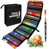 AFXXE Pennarelli Lettering 120 colori, punta pennello, doppia punta sottile, kit per ragazze bambini adulti, pennarelli acquerellabili professionali inclusi 3 modelli