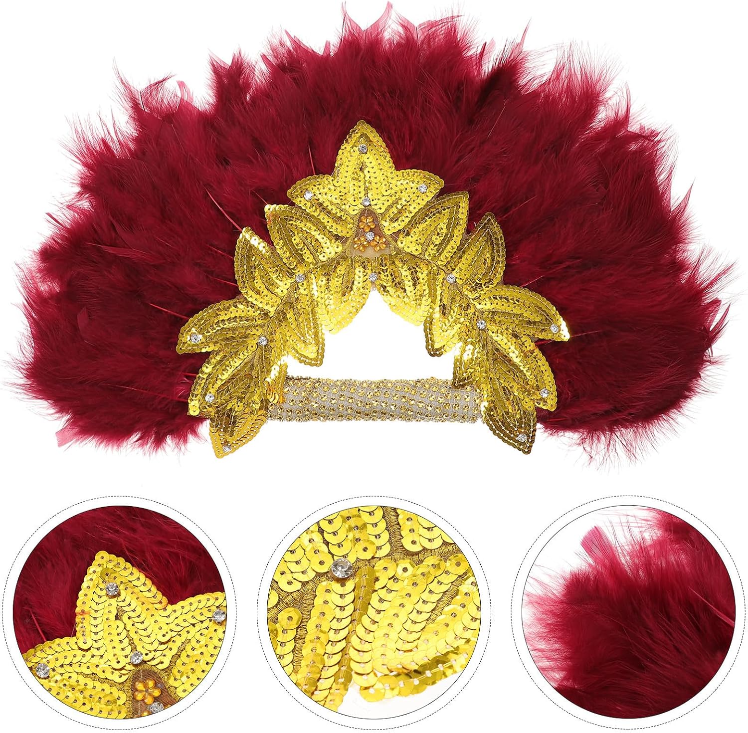 Women Party Fan Delicate Plume Hand Fan for Dance Performance