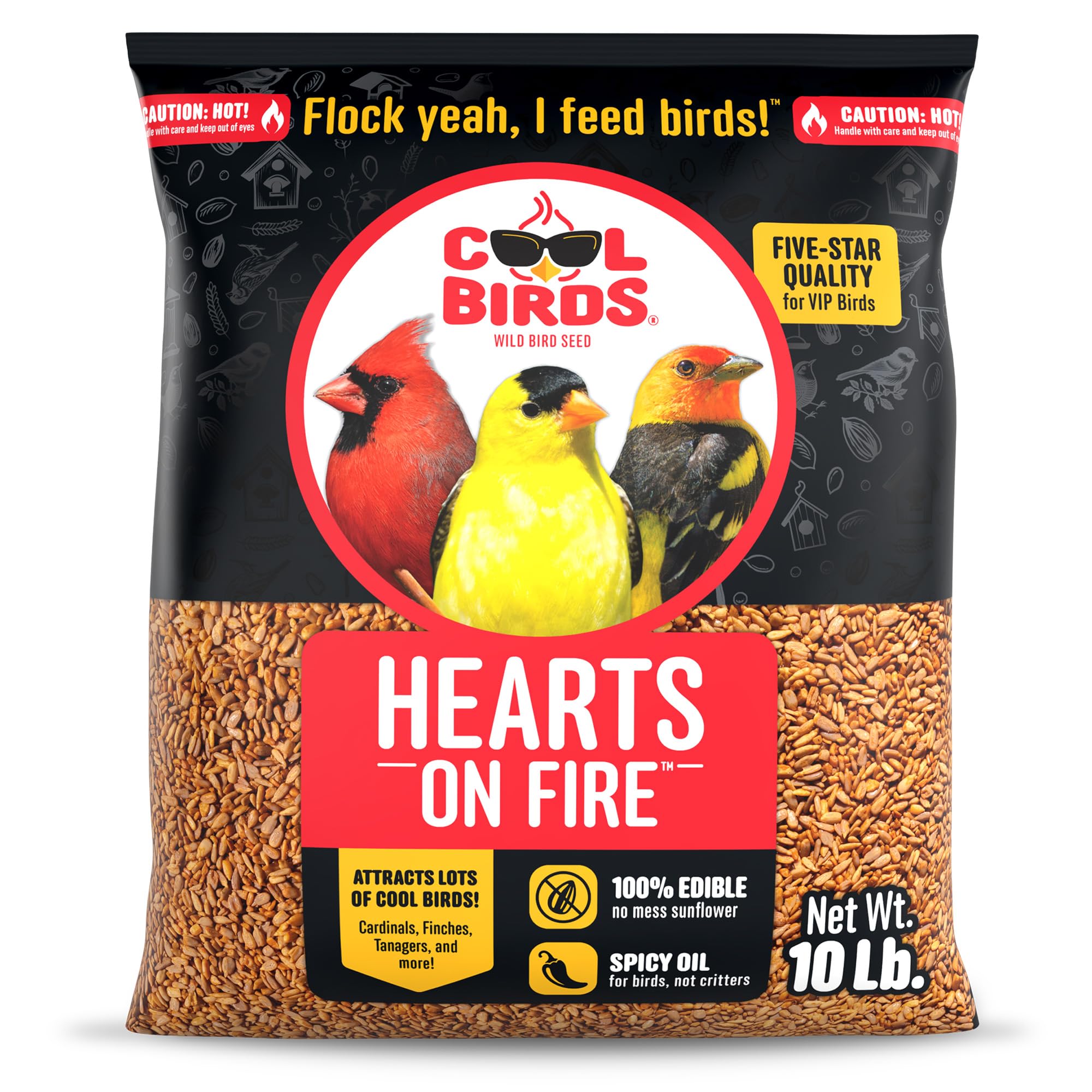 Cool Birds Hearts on Fire Hot Bird Seed
