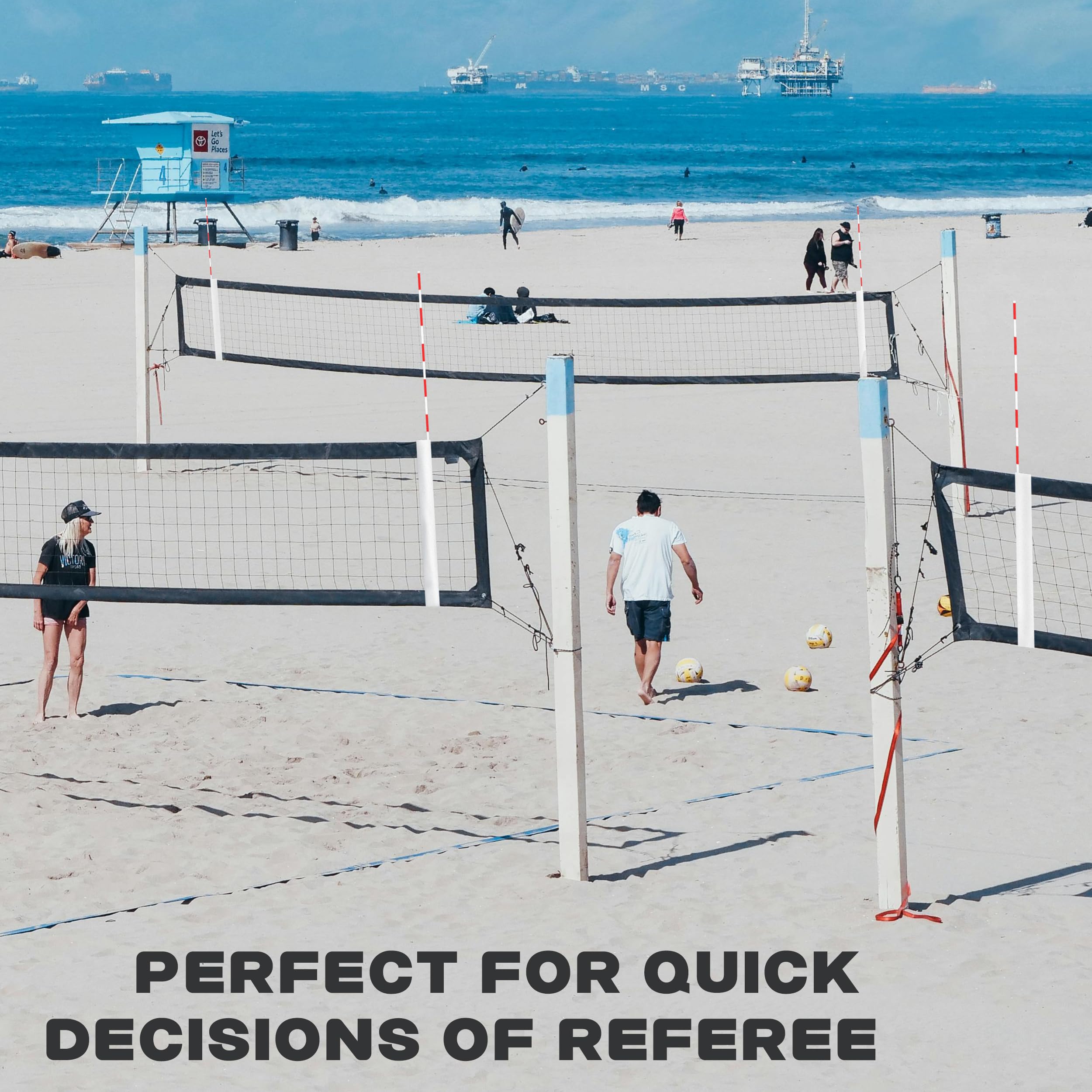 MR Volleyball Antenna Set, Antenna Poles with Sleeve, Fiberglass Collapsible Volleyball Referee Equipment Training Equipment Indoor Outdoor Beach Play, 1 Pair