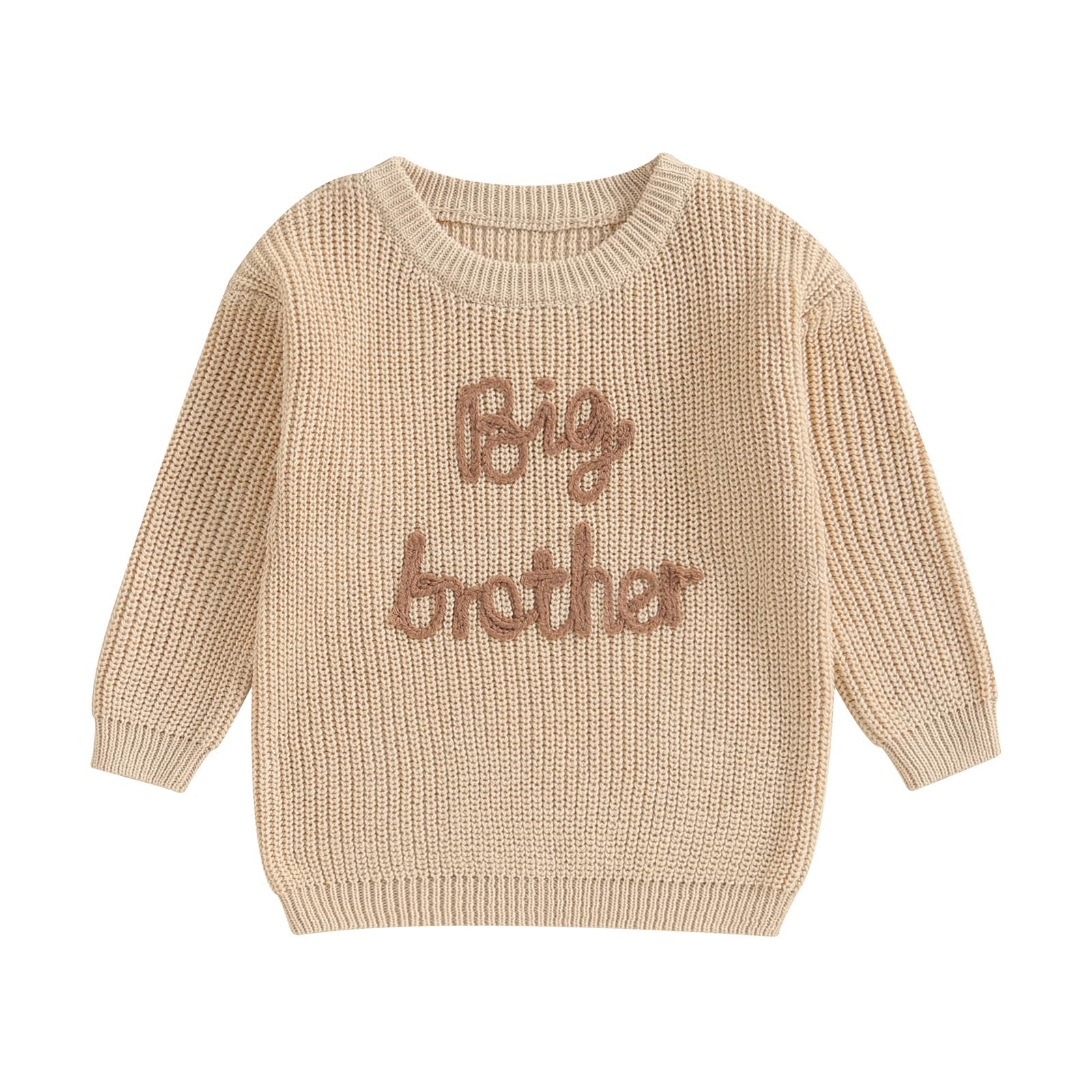 L&ieserram Maglione lavorato a maglia per neonati e bambini, a maniche lunghe, abbigliamento casual per fratello, adatto per autunno e inverno, 0-5 anni