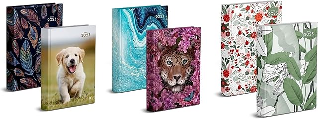 Primes DIY 2023 A5 Week to View Patterned Diary Appointment Diary Office Diary HardBack Casebound Diaries (Blue Marble))
