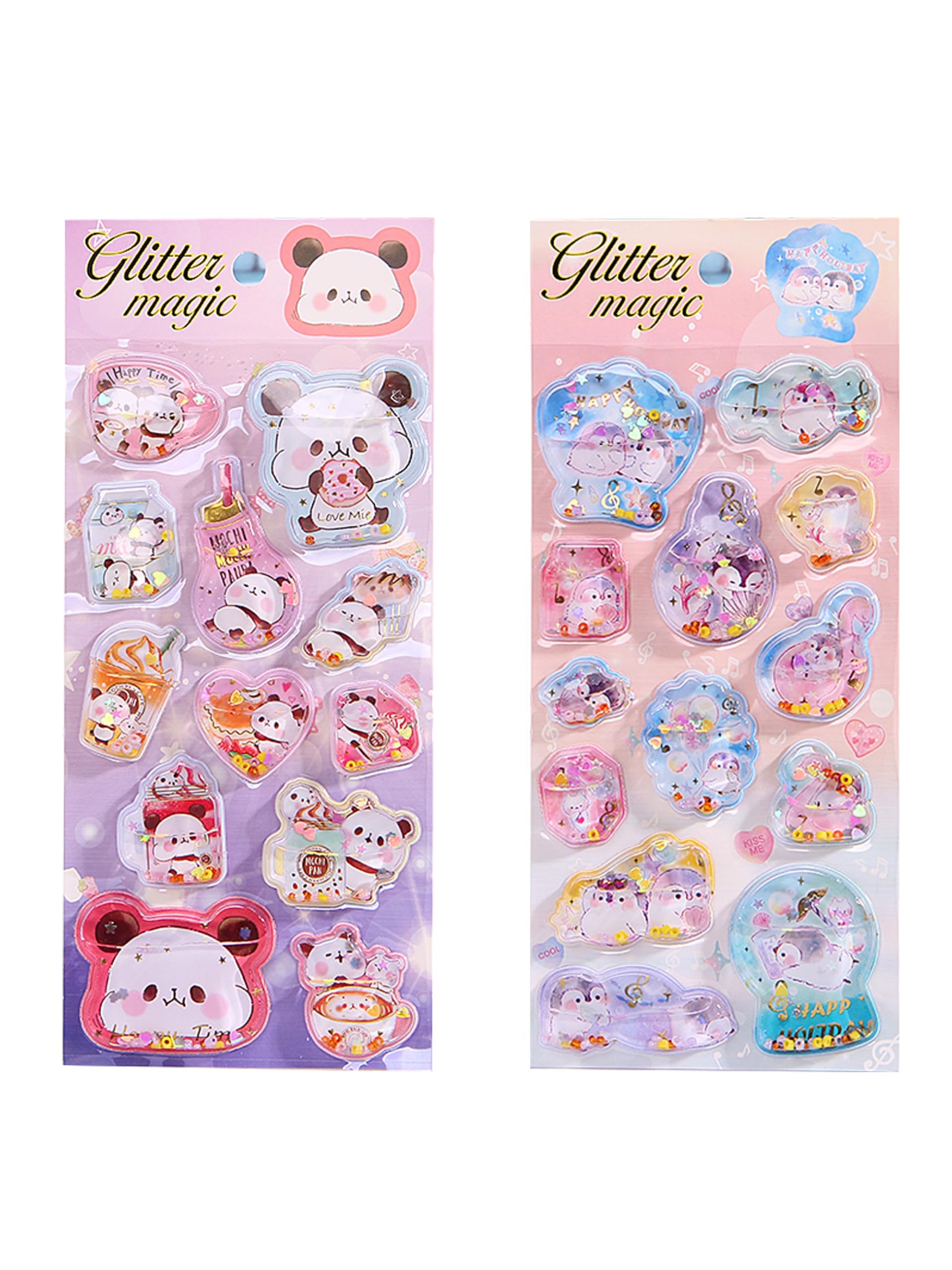 KRGNPLE 実店舗品質 ウォーターシール ぷっくりシール 3D 立体 2 枚…