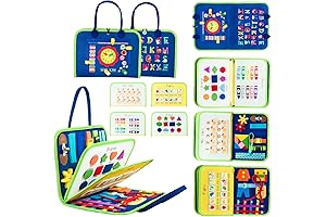 Busy Board for Toddlers, Montessori Toys for Toddlers, 89 PCS Learning Accessories