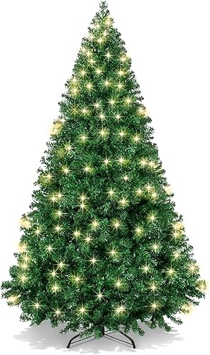 Best Choice Products Árbol de Navidad artificial preiluminado de 6 pies con bisagras para el hogar, oficina, decoración de fiesta con 1,000 puntas