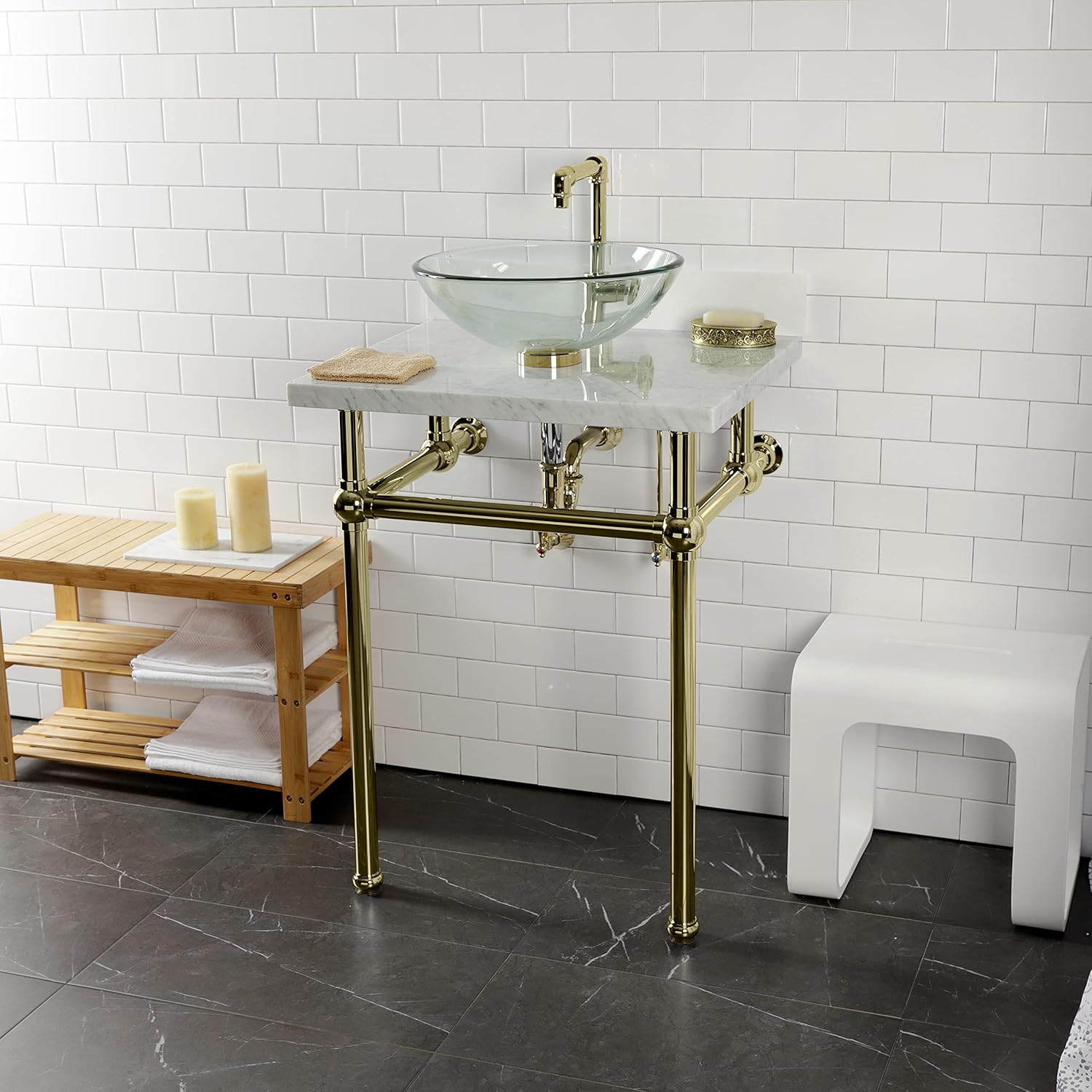 Kingston Brass CC43102VKB30 Trimscape Traditional Plumbing Sink Trim Kit with P-Trap and Drain in Polished Brass