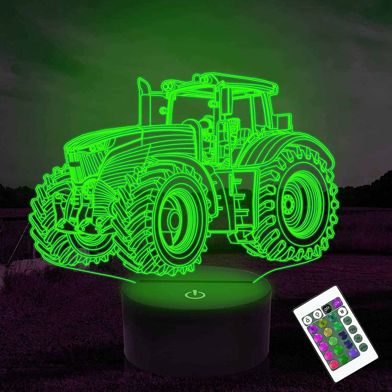 Lampada 3D Jinson Well A Forma Di Camion: Luce Notturna Con Illusione Ottica E 16 Colori LED