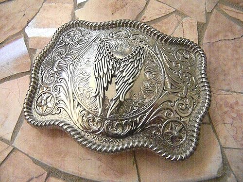 Miniatura 4 de Silver Angel Wings, Metal Biker Belt Buckle