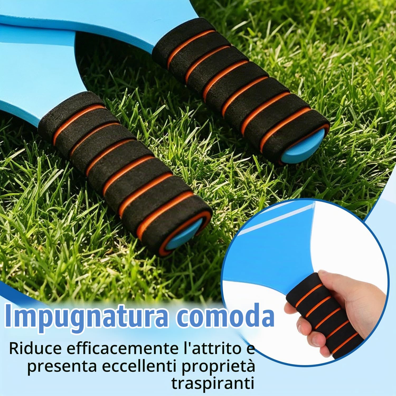Beach Rackets, Racchette da Spiaggia Set, se-t Di racchette Con Palla, Racchettoni Mare Se-t, Set di Racch-ette da Badminton in Legno, Rac-chette da spiaggia in legno, per Gioco all’Aperto, Spiag-gia