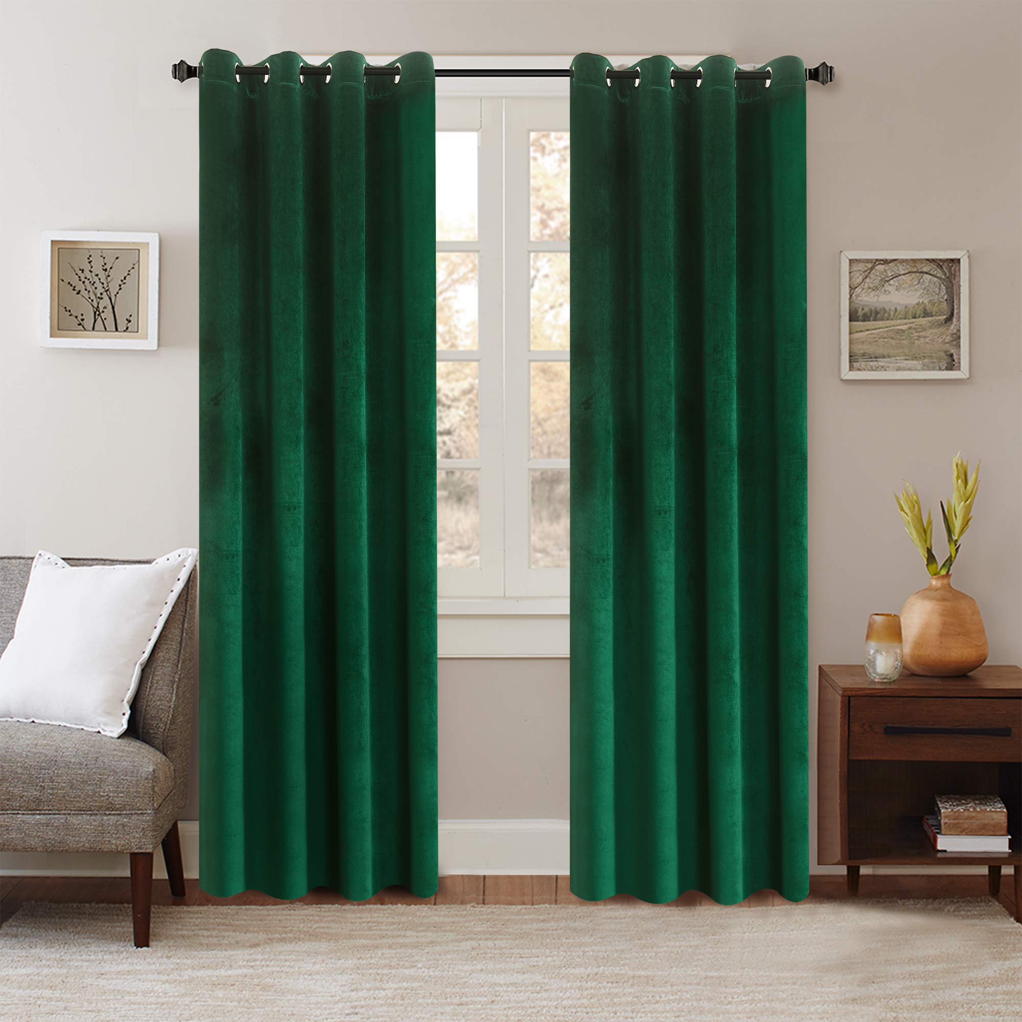 Emerald Green Velvet Curtains Curtains & Drapes