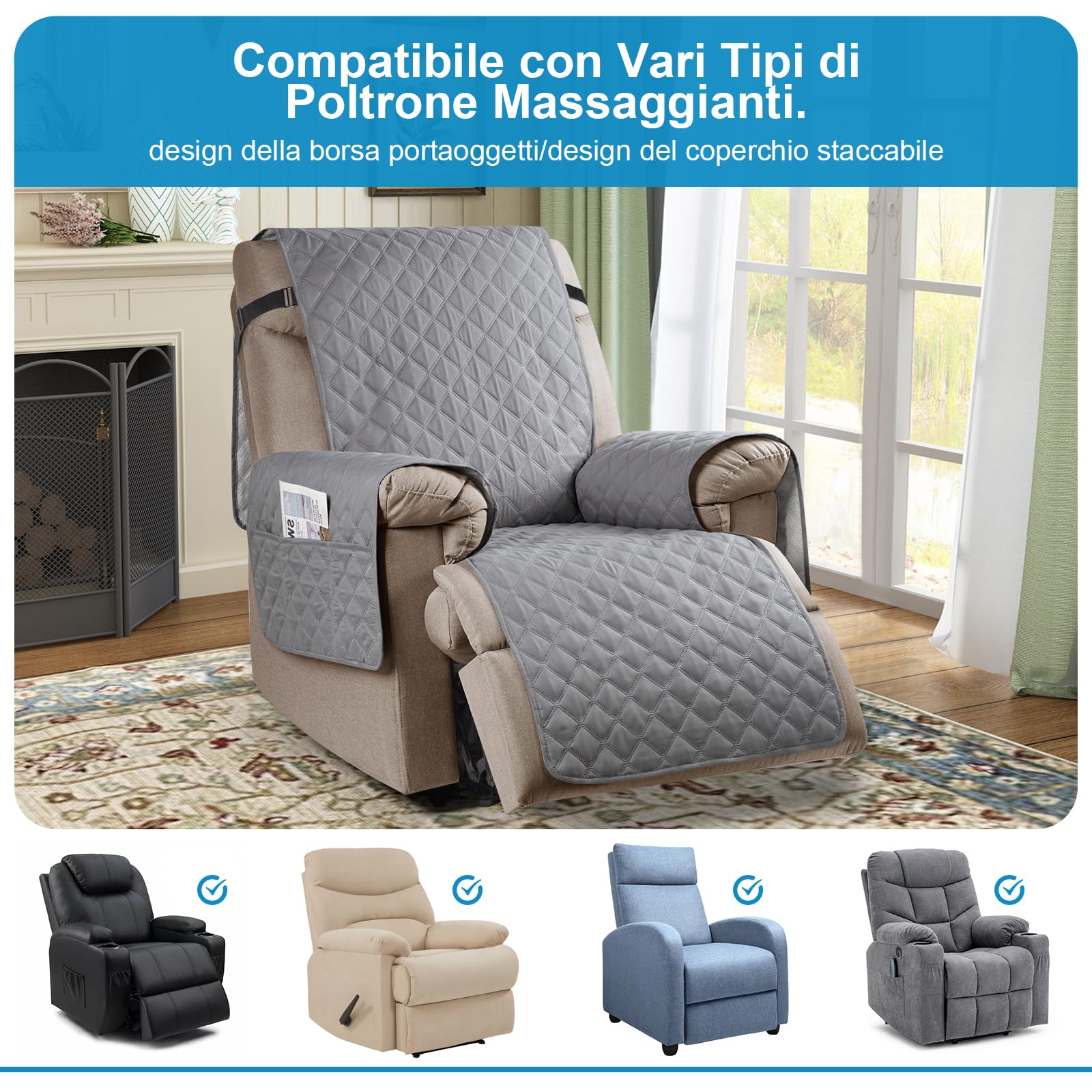 TAOCOCO Copripoltrona Reclinabile - Impermeabile E Antiscivolo Per Divano - Foto 7