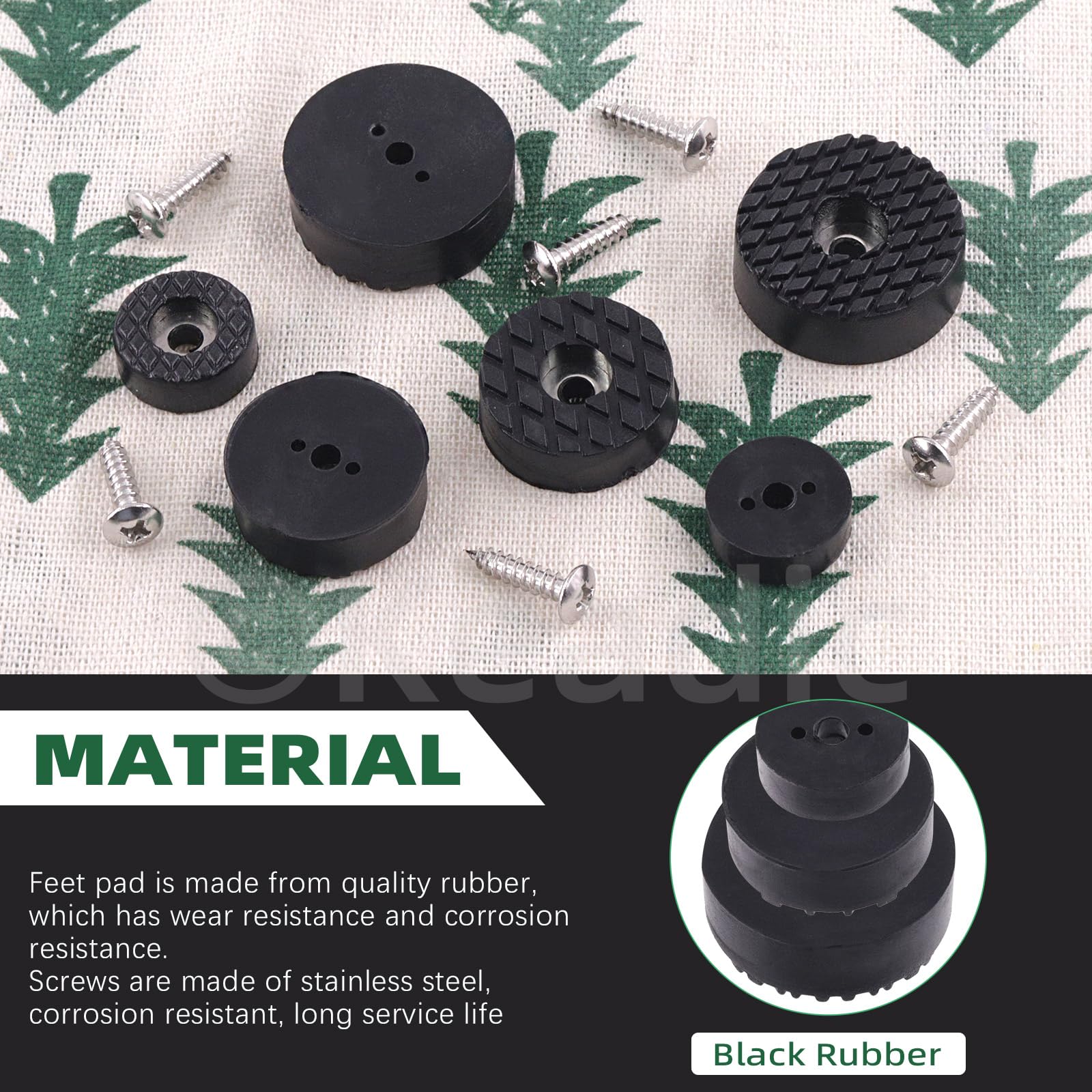 Keadic 52Pcs Screw-On Round Rubber Feet Furniture Pads Assortment Set - Image 3