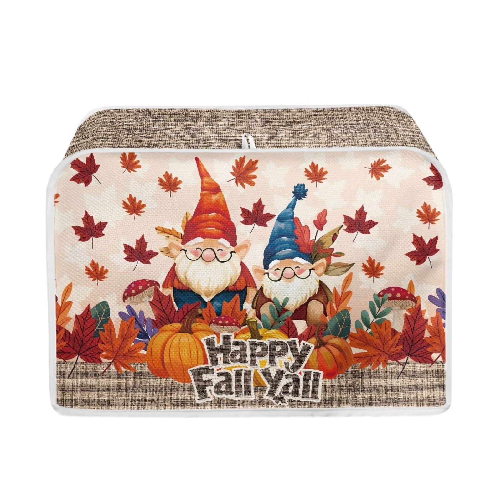 Happy Fall Yall 2 Slice Toaster Covers Fit for Most Standard Toasters Kitchen Tool Anti-Scratch Decorative Accessories Machine Washable Waterproof Thanksgiving Decor