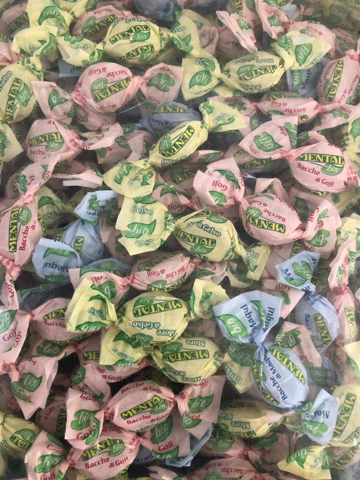 Espositore Mental Caramelle Biologiche con Zucchero di Canna Grezzo 3 Gusti