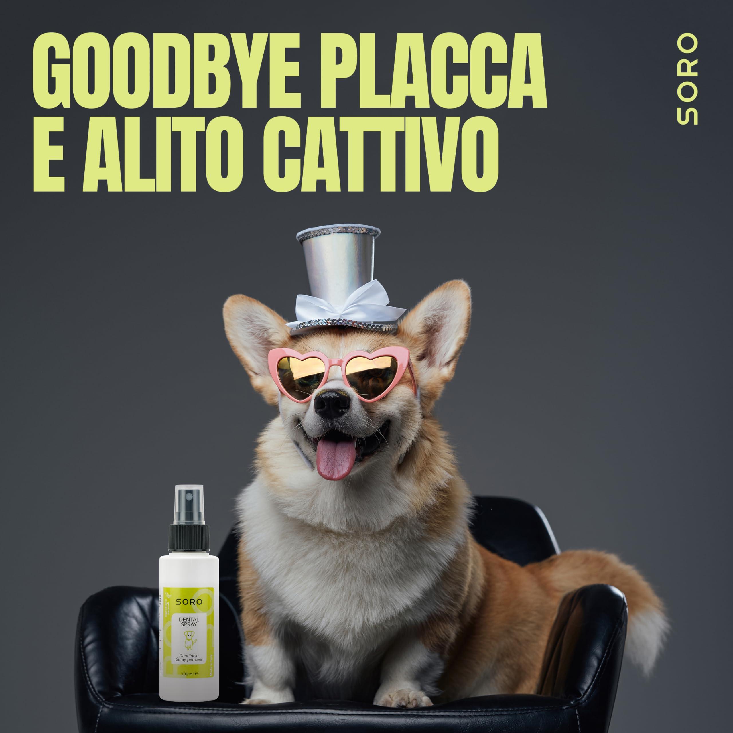 Soro Dentifricio Spray per Cani 100ml Pulizia Denti Alito Cattivo