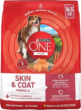 Purina ONE Natural, Sensitive Stomach Dry Dog Food, +Plus Skin & Coat Formula - 16.5 lb. Bag