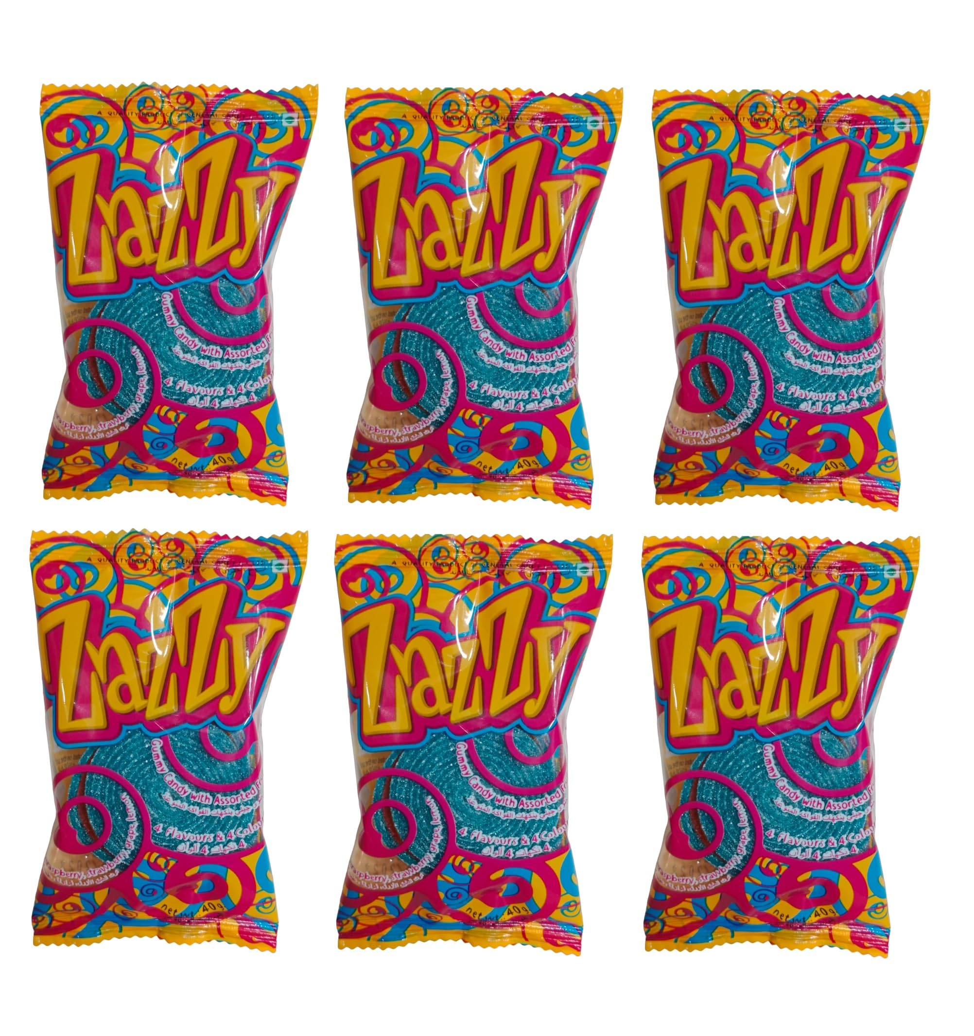 Zazzy gummy candy deliciously sour and sweet available in assorted flavours (Blue Raspberry, Strawberry, Grape, Lemon) loved by all ages Each 40g Pack Of 6 (B0CH18NWJT) Amazon Price History, Amazon Price Tracker