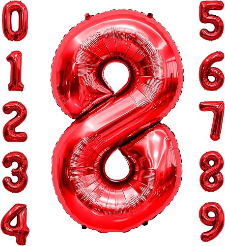 Miniatura 89 de Globo de números de 40 pulgadas, globos de números plateados, globo de número 2, globos de aluminio grandes de cumpleaños, fiesta de cumpleaños