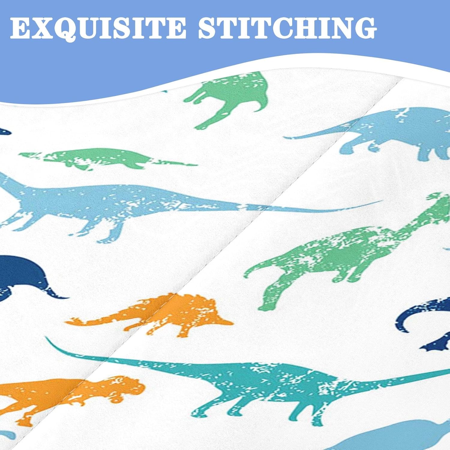 Nesker Twin Zipper Bedding, Printed Dinosaur Zipper Bedding Sets for Boys, 3pcs All in on one, Cute Dino Kids Comforter Set with Fitted Sheet and 2 Pillowcases - Image 5