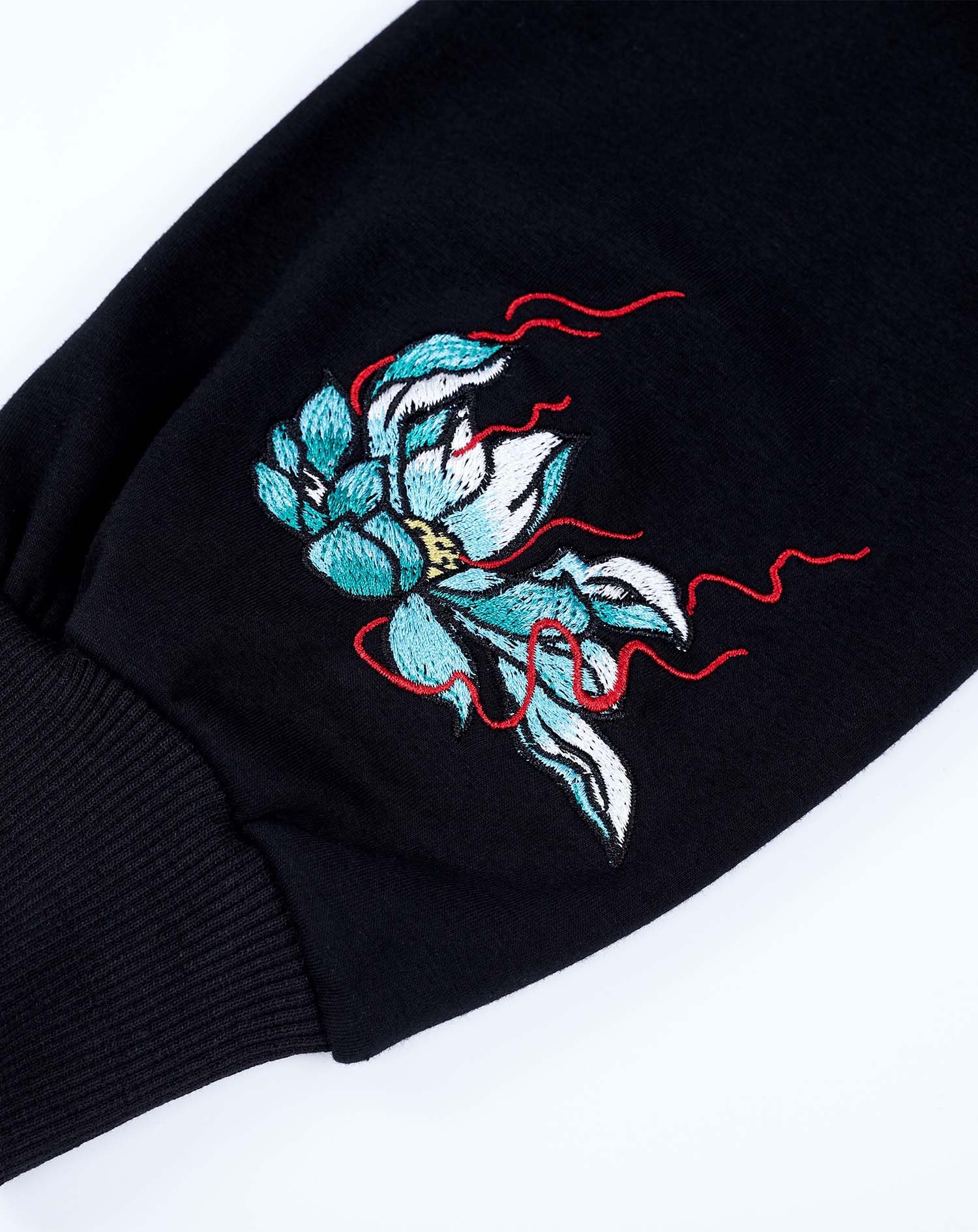 Niepce Inc Streetwear Men's Dragon Embroidered Heavyweight Graphic Hoodies Sudadera con Capucha Hombre (Pack de 1)