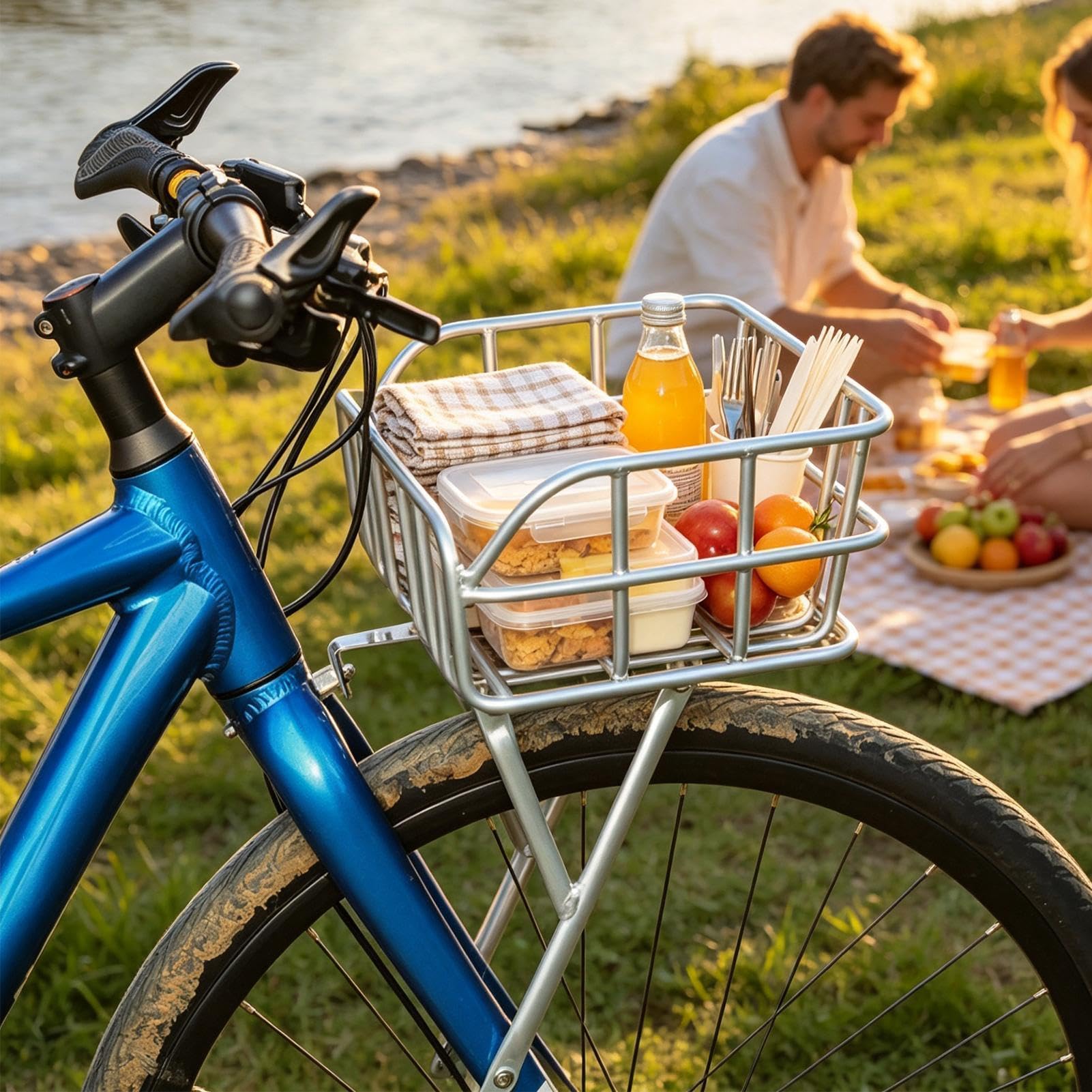 Panier Vélo Organisateur Réglable à Grande Capacité en d'Aluminium