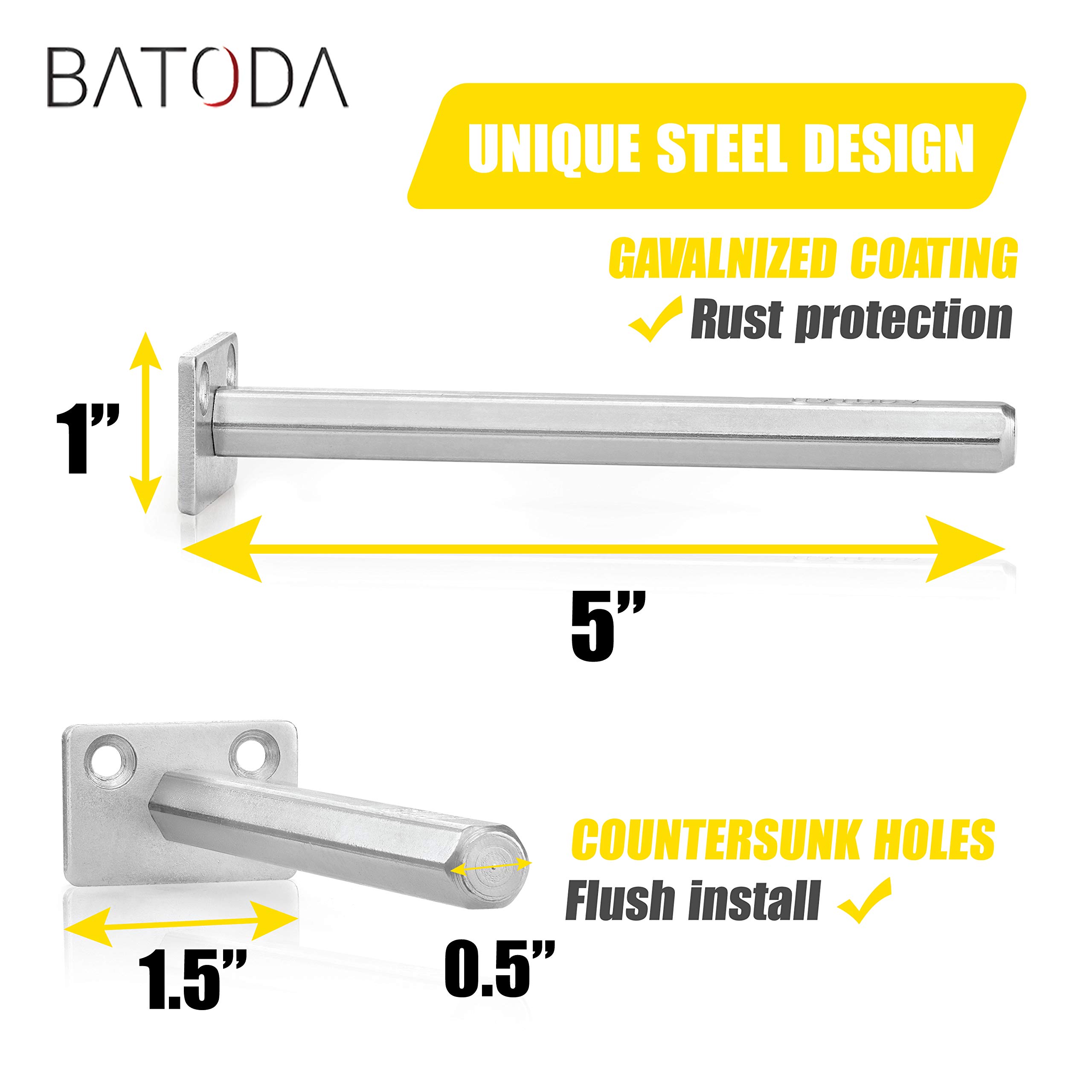 BATODA Floating Shelf Bracket (4 pcs Galvanized Steel) Blind Shelf