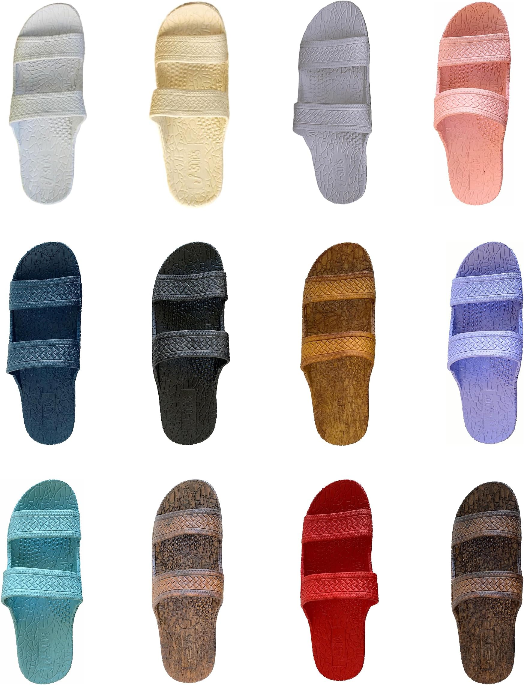 J-Slips Sandals for Women and Men - Comfortable Jesus Jandals for Beach, Summer, and Shower - Waterproof Hawaiian Slides in 12 Colors, Sandalias